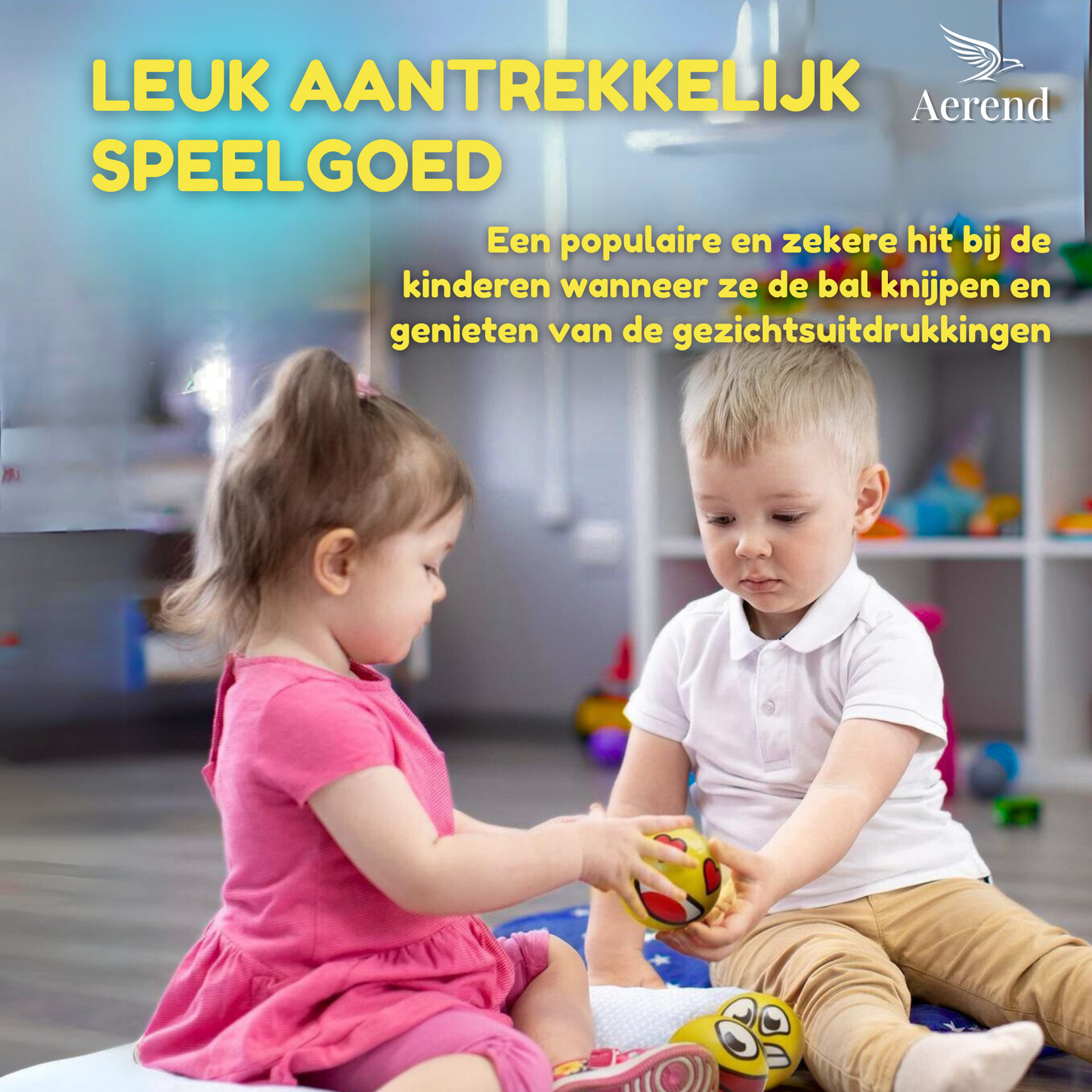 Aerend - 24 stuks Grappige emoji stressballen - Vermindert stress en angst - Klein fidget oefenspeelgoed - Ideaal speelgoed voor kinderen en volwassenen