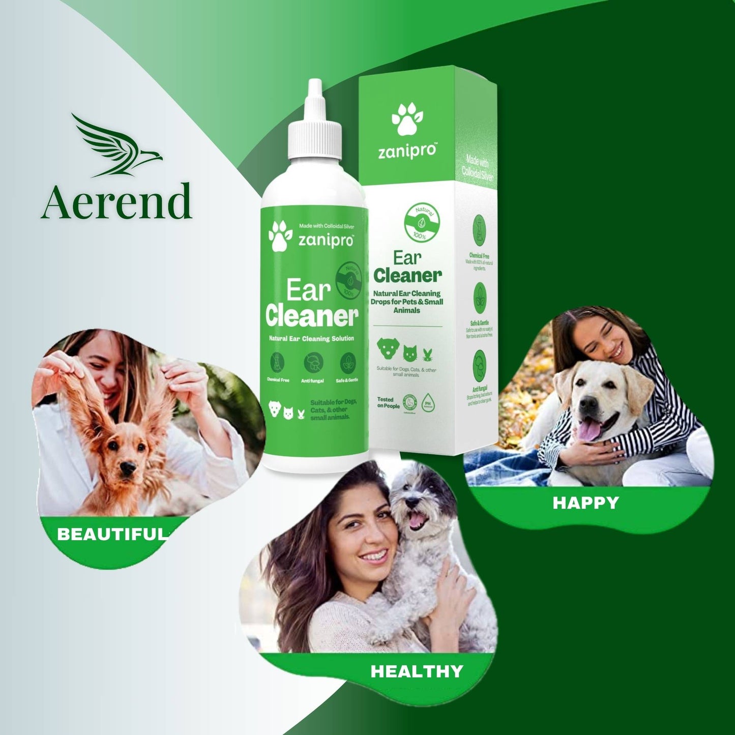 Natural Ear Cleaning Drops for Pets & Small Animals -  Zanipro® 100 ml