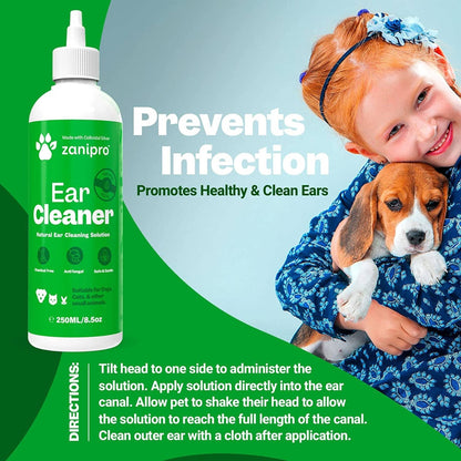 Natural Ear Cleaning Drops for Pets & Small Animals -  Zanipro® 100 ml