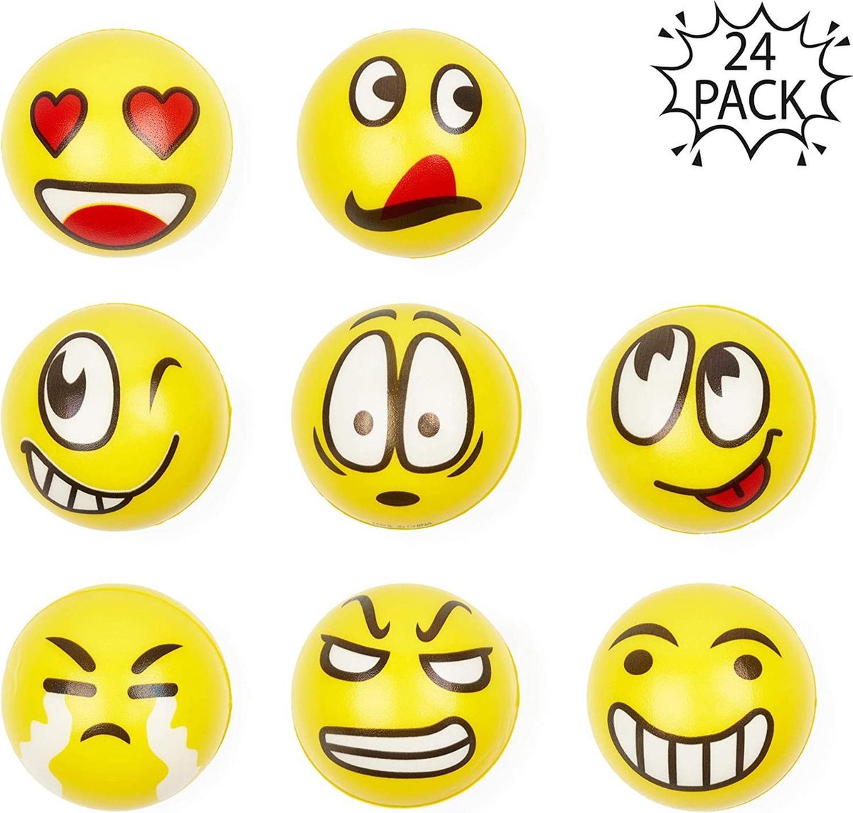 The Twiddlers. 24 Pieces Funny Emoji Stress Balls