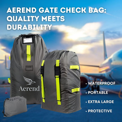 Aerend XL Gate Check Travel Bag for Strollers, Car Seats, Buggy and Wheelchairs