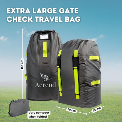 Aerend XL Gate Check Travel Bag for Strollers, Car Seats, Buggy and Wheelchairs