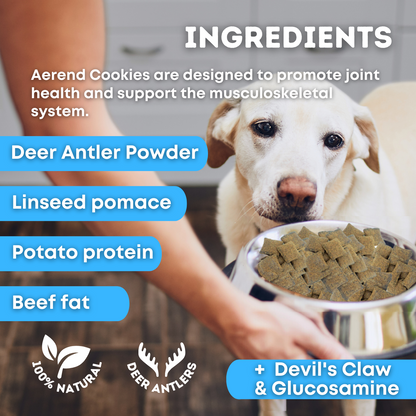 Aerend Dog Cookies with Antler Powder for Healthy Joints